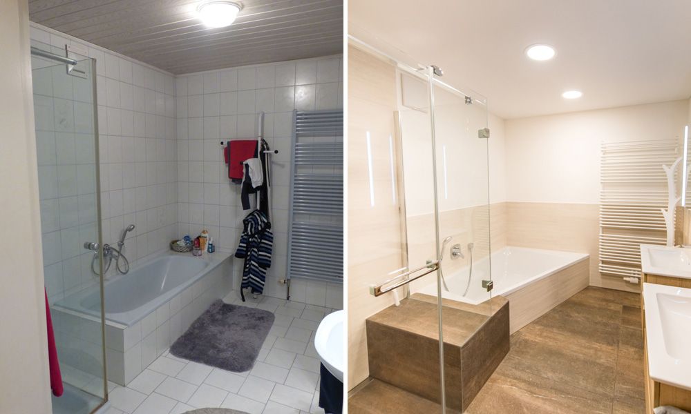 Badsanierung vorher-nachher